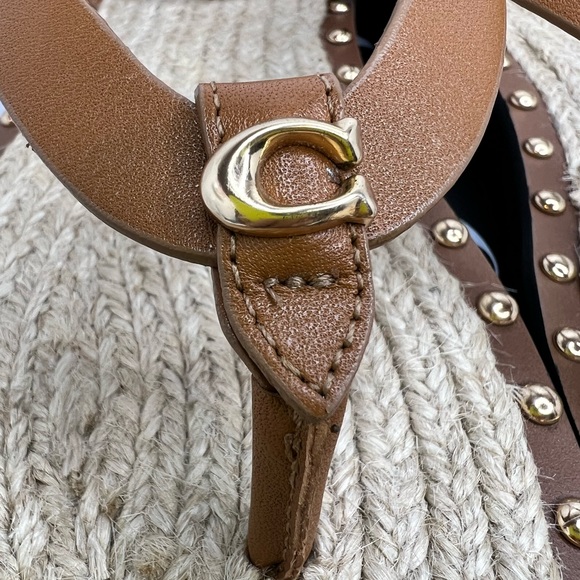 COACH LADIES SANDALS, “GRACEY LEATHER,” “PENNY COLOR” (camel) SIZE 9.5 - Picture 9 of 16